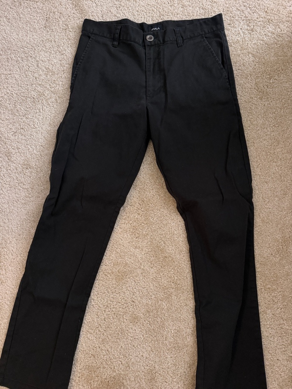 RVCA Black Slim Chinos for Men